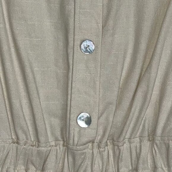 Melloday Linen Blend Dress - Cream - Size Small - Picture 7 of 9